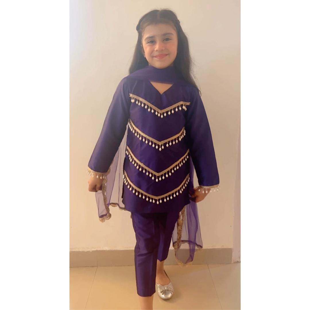 Purple Tassel Suit Set