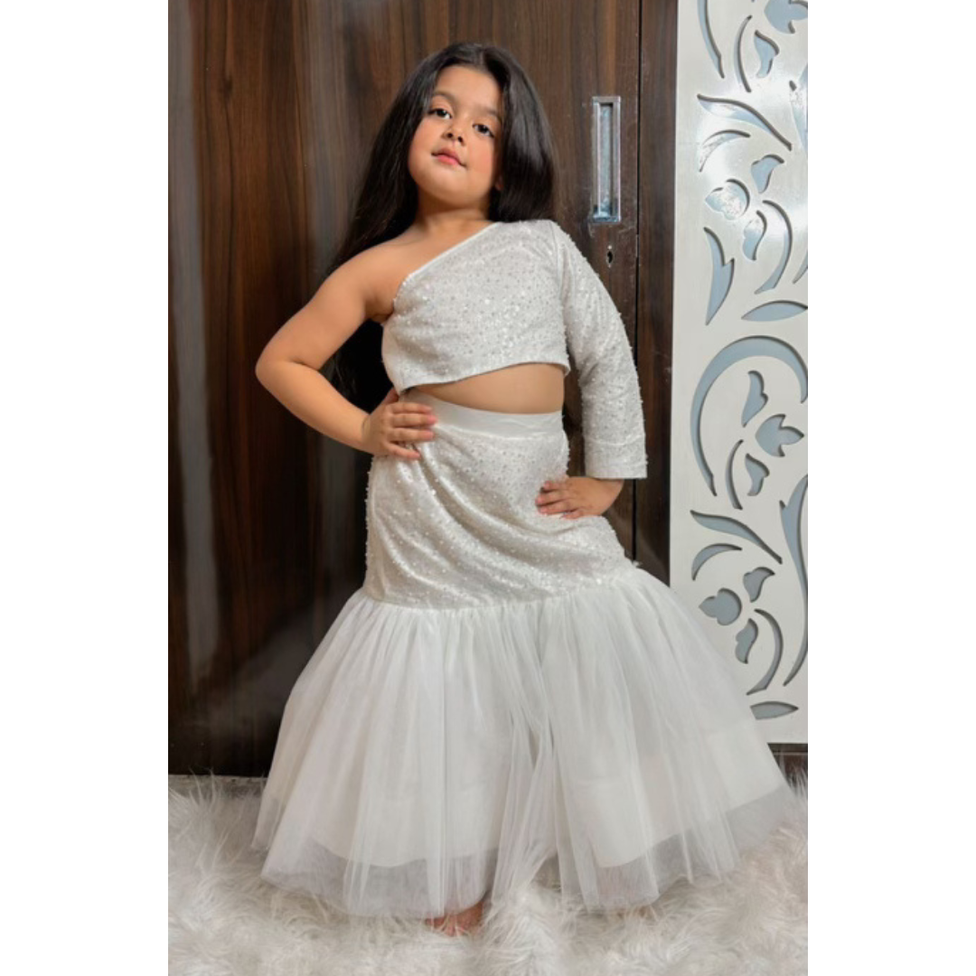 The Fairy White Skirt & Crop Top Set
