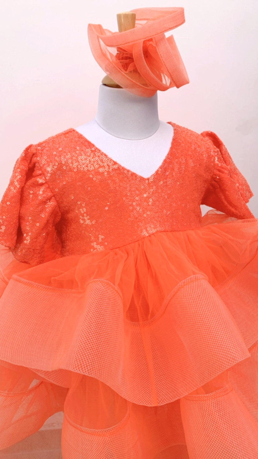 All That Glitters Dress- Tangy Orange