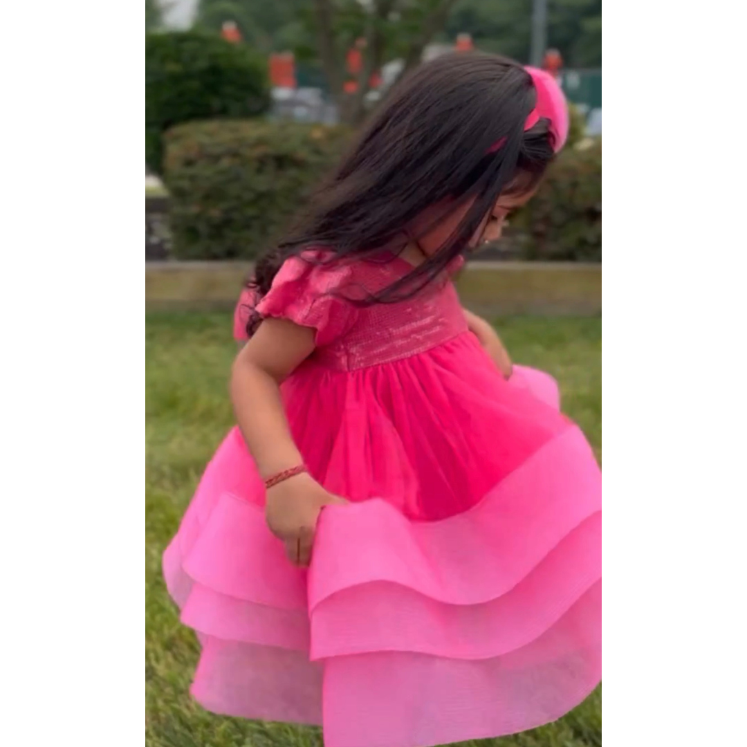 All That Glitters Dress- Neon Pink