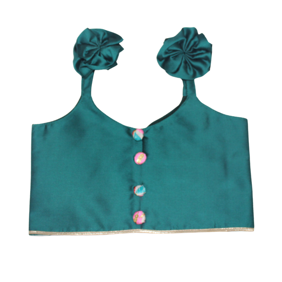 Embroidered Skit & Crop Top Set