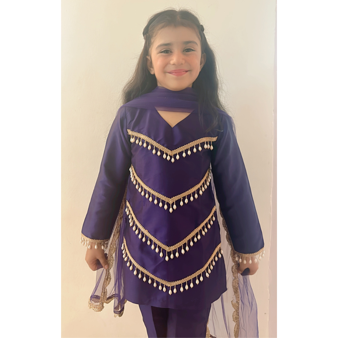 Purple Tassel Suit Set