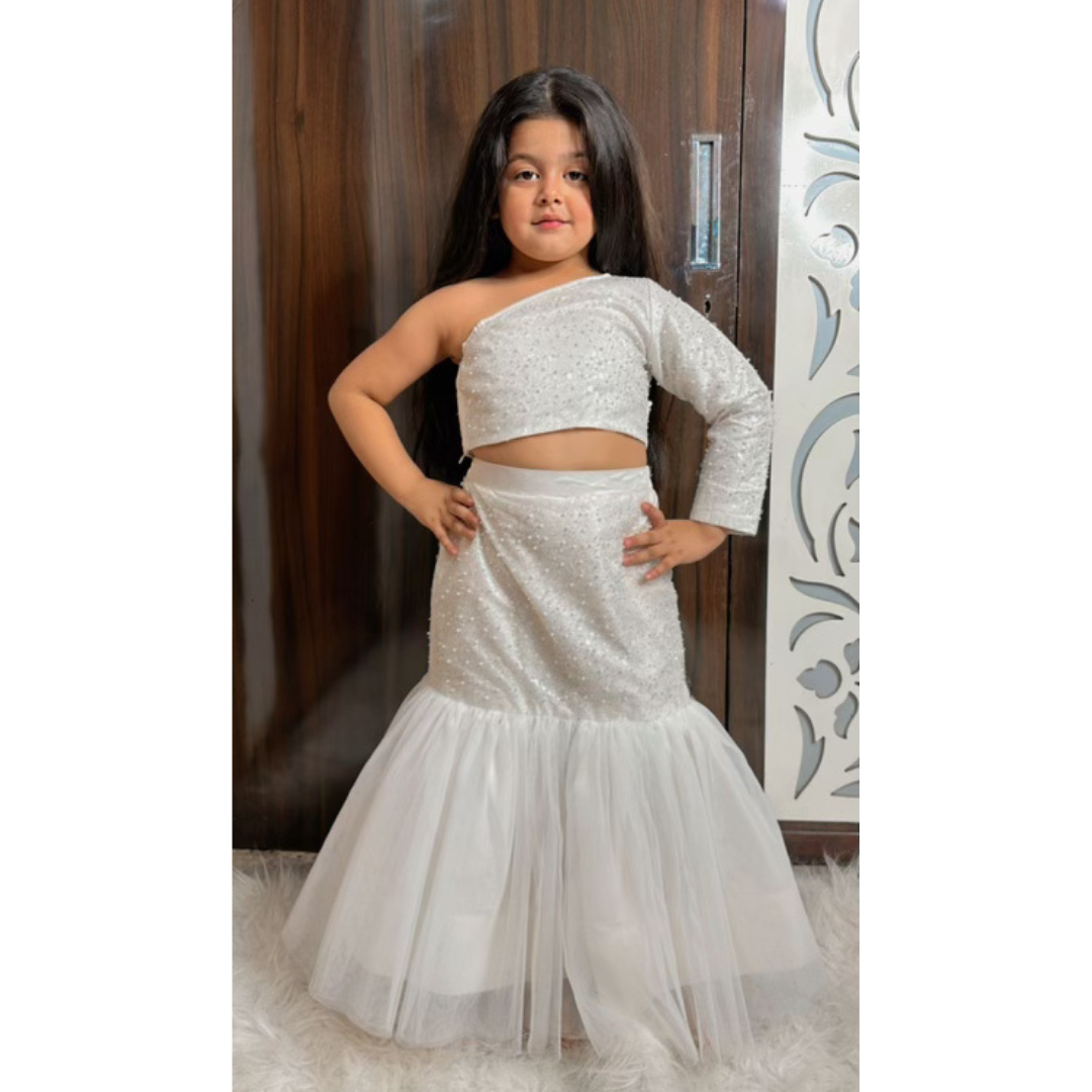The Fairy White Skirt & Crop Top Set