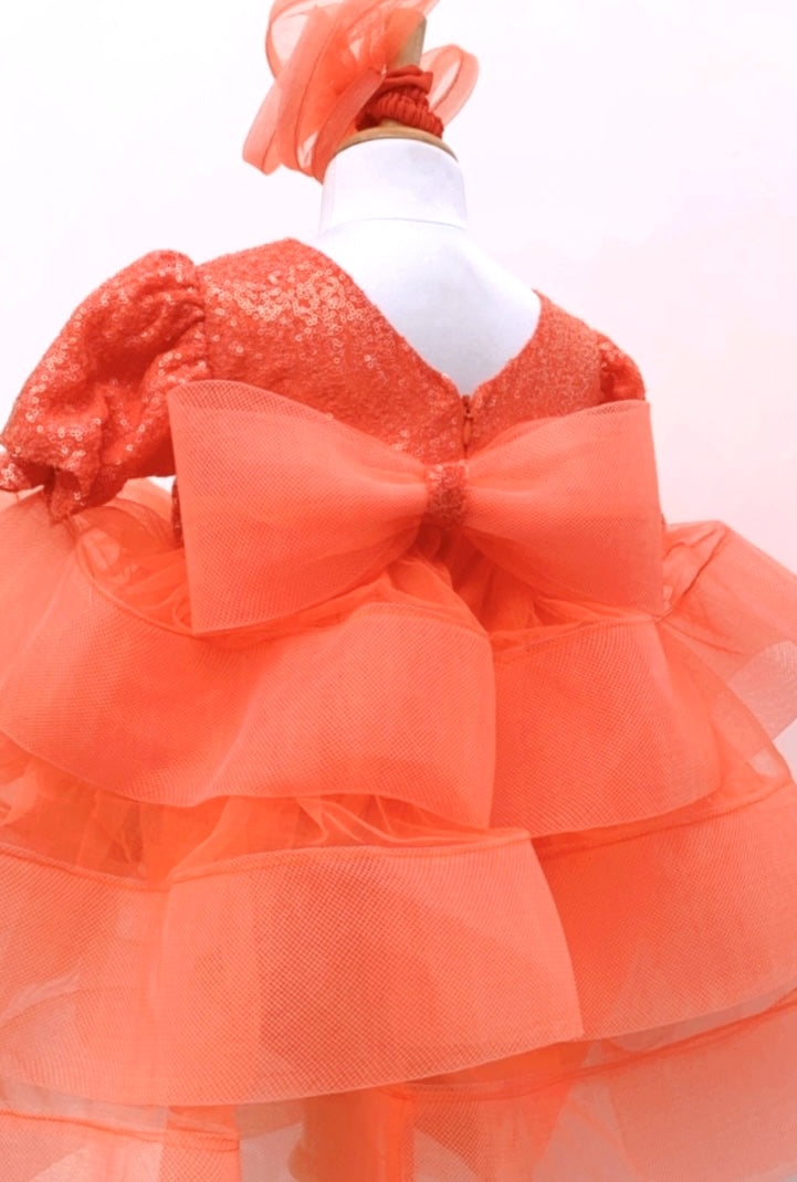 All That Glitters Dress- Tangy Orange