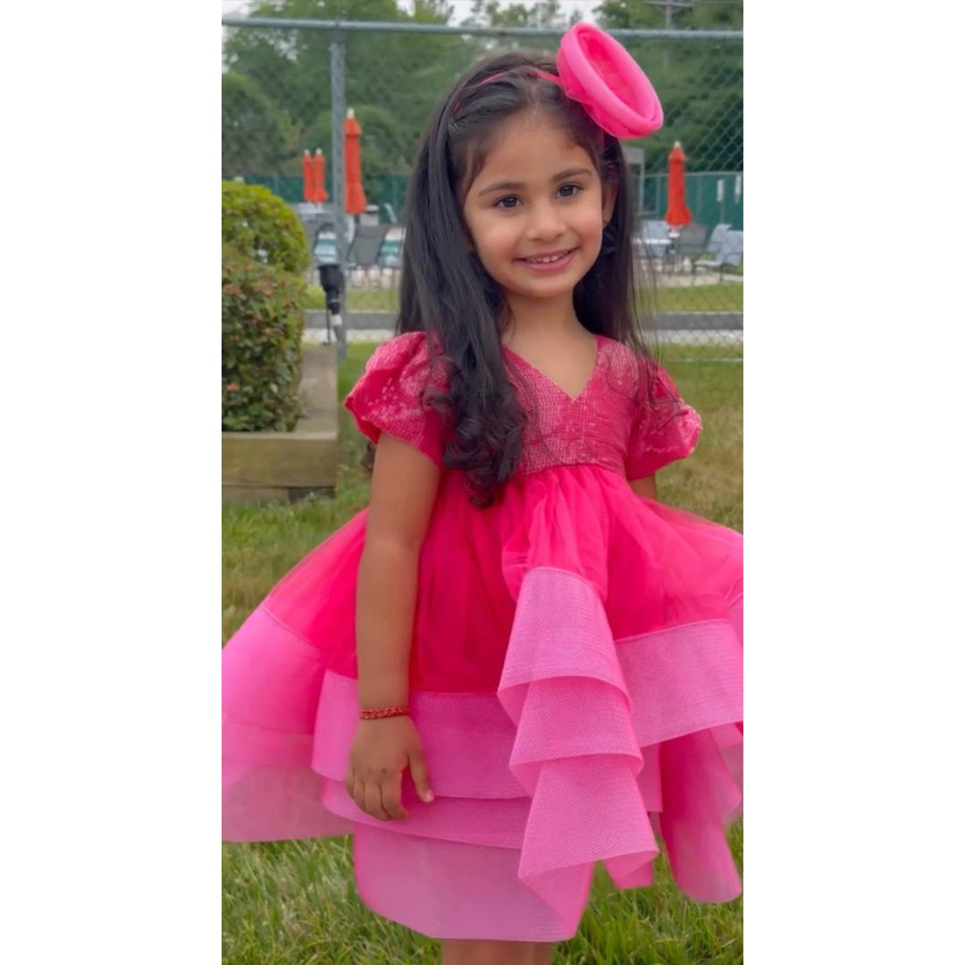 All That Glitters Dress- Neon Pink