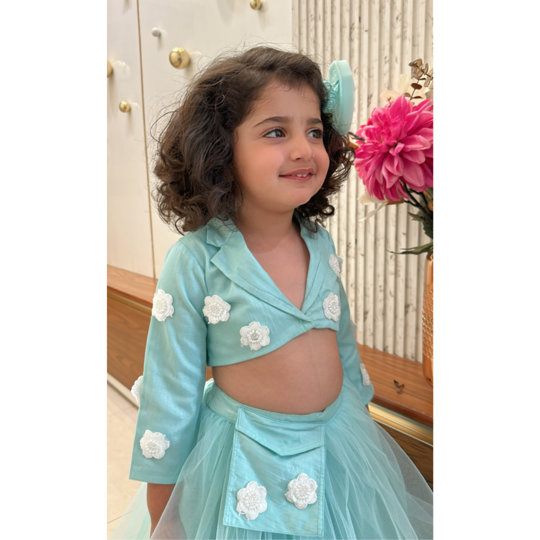 Seafoam Skirt & Crop Top Set
