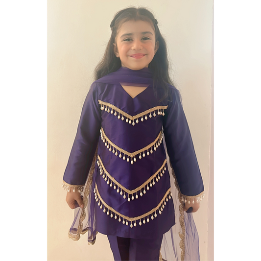 Purple Tassel Suit Set