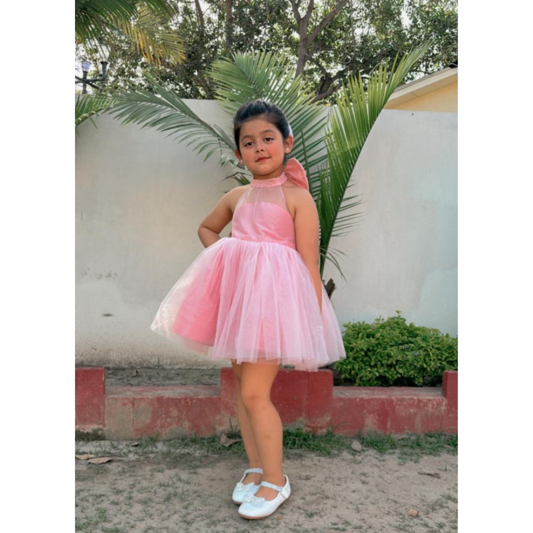 The 'Lemonade Pink' Halter Dress