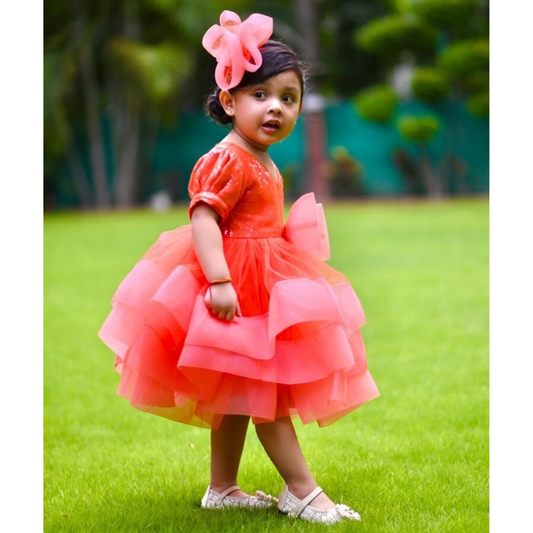 All That Glitters Dress- Tangy Orange